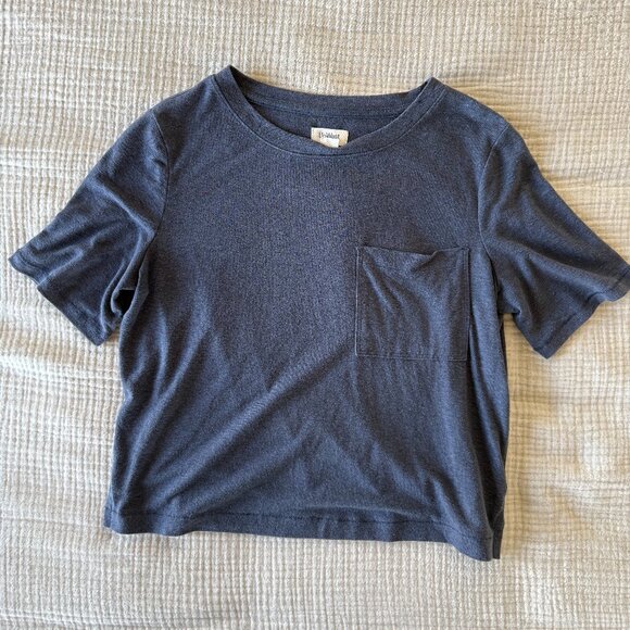 UpWest Cropped and Boxy Hemp Tee - INDIA INK / XS - Picture 1 of 5
